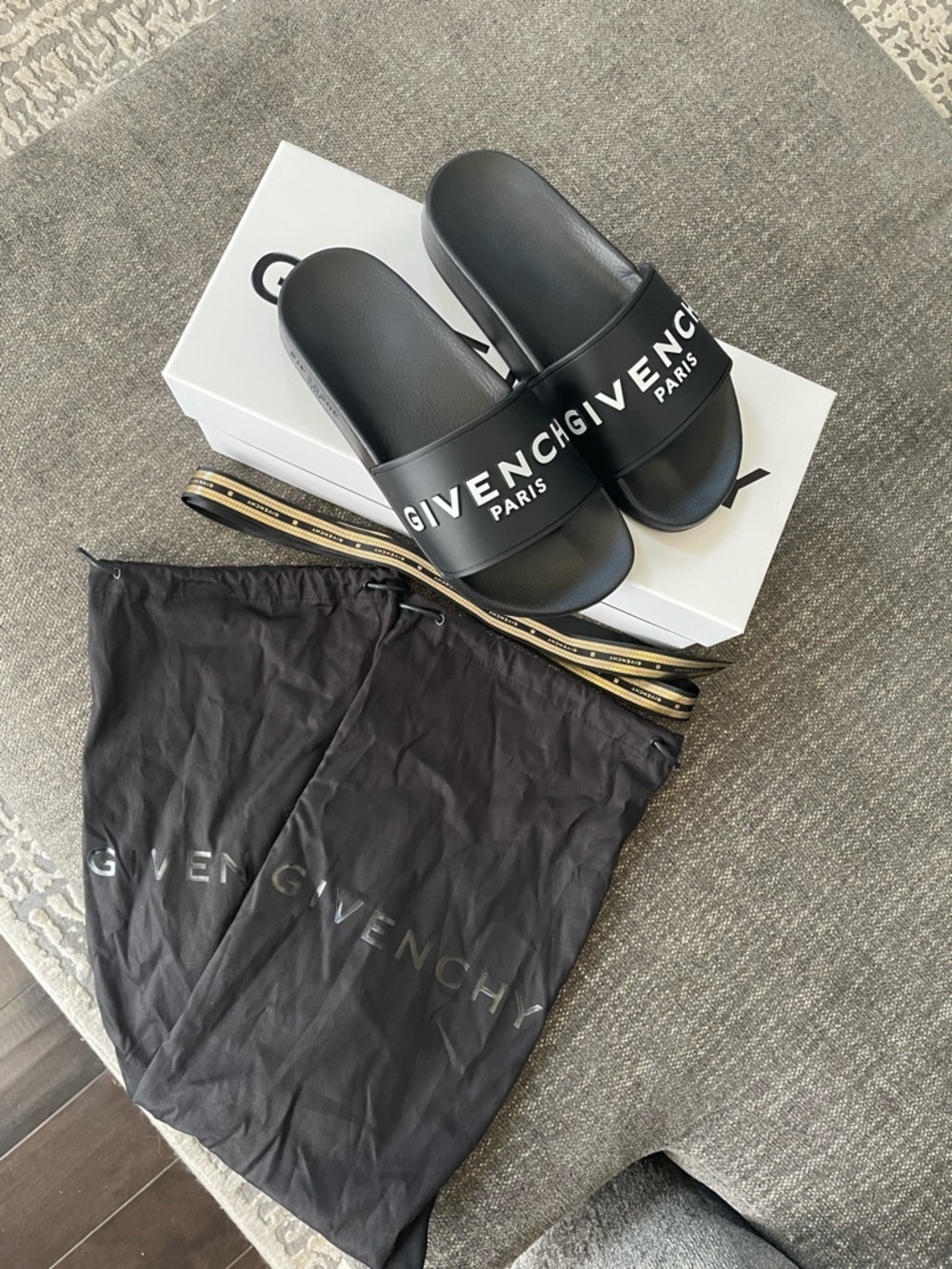 Givenchy Paris Black Slide Sandals